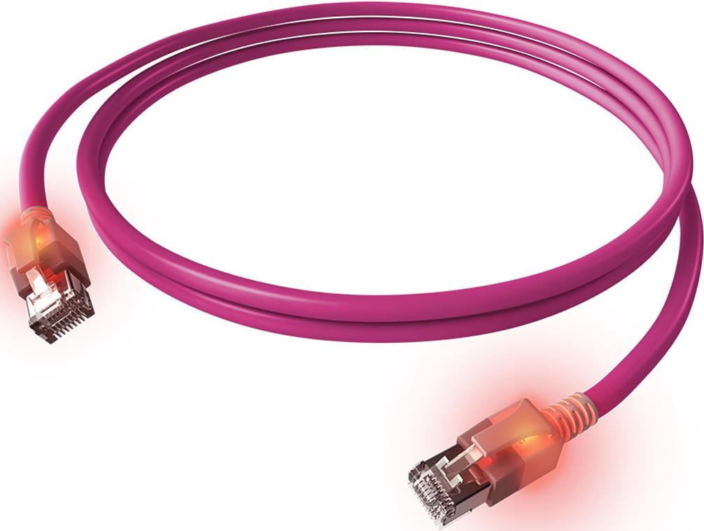 ZVK EasyLan KupferPatchkabel Kat6A LED Kat 6A gesch.violett 7,5m CS1OVADAD0075 (CS1OVADAD0075)