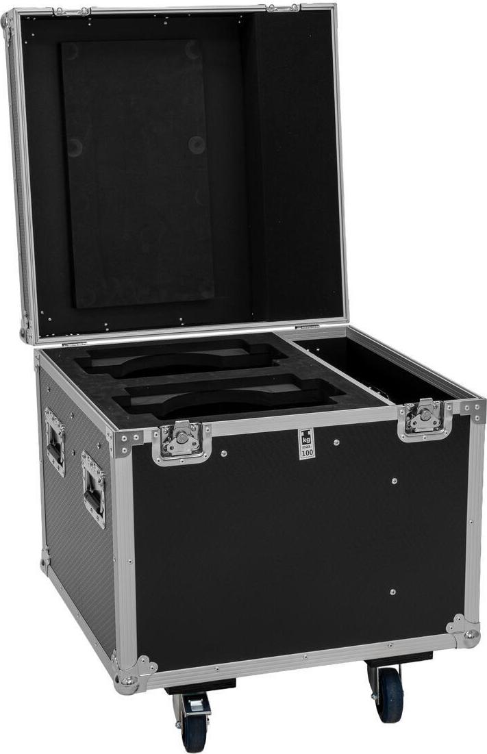 ROADINGER Flightcase PRO 2x IP TMH-W285 mit Rollen schwarz 100kg Traglast