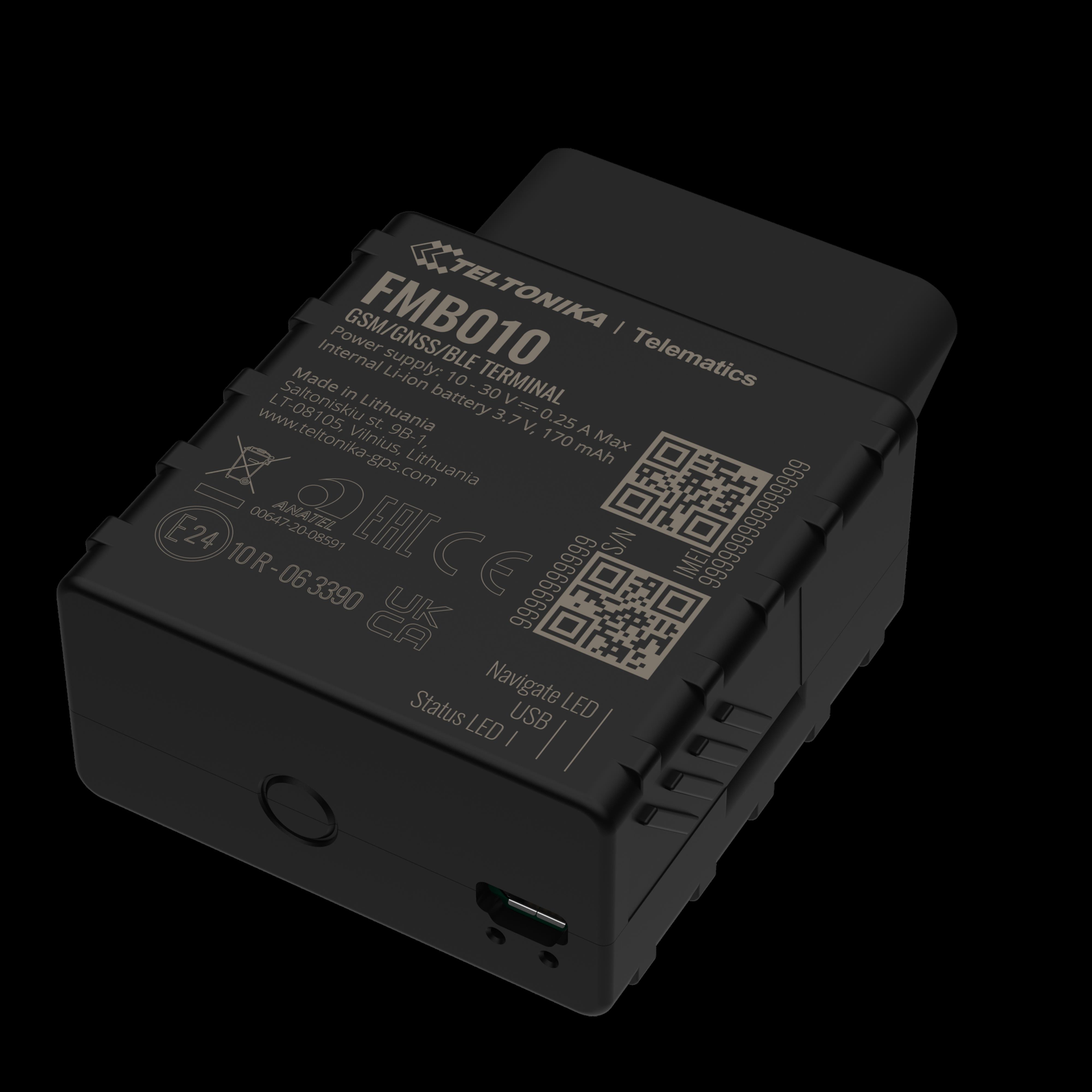 Teltonika FMB010 GPS-Tracker Auto 0,128 GB Schwarz (FMB010H0HG01)