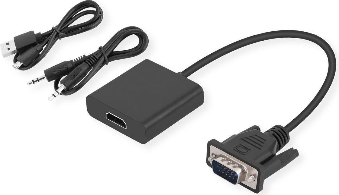 STANDARD Adapterkabel VGA+Audio zu HDMI, 0,23 m (S3211)
