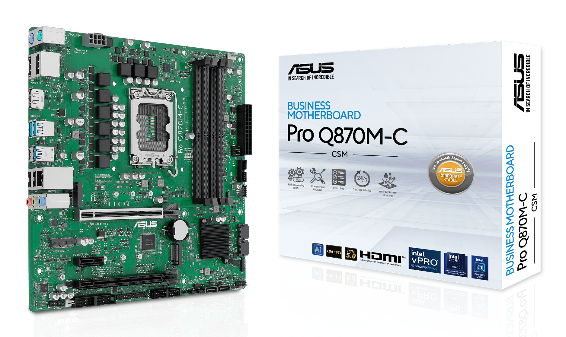 ASUS Pro Q870M-C-CSM Mainboard LGA1851 Intel Q870 DDR5 Micro-ATX