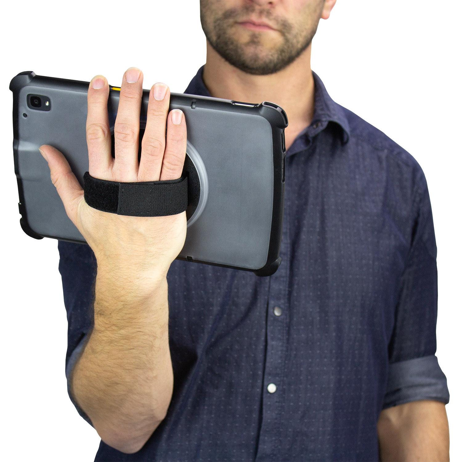 Gamber Johnson InfoCase Rugged Case mit drehbarem Handriemen für Zebra ET40/45 8" Schwarz, Transparent