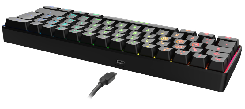 SPEEDLINK LETOS Gaming-Tastatur 60% RGB USB QWERTZ Schwarz