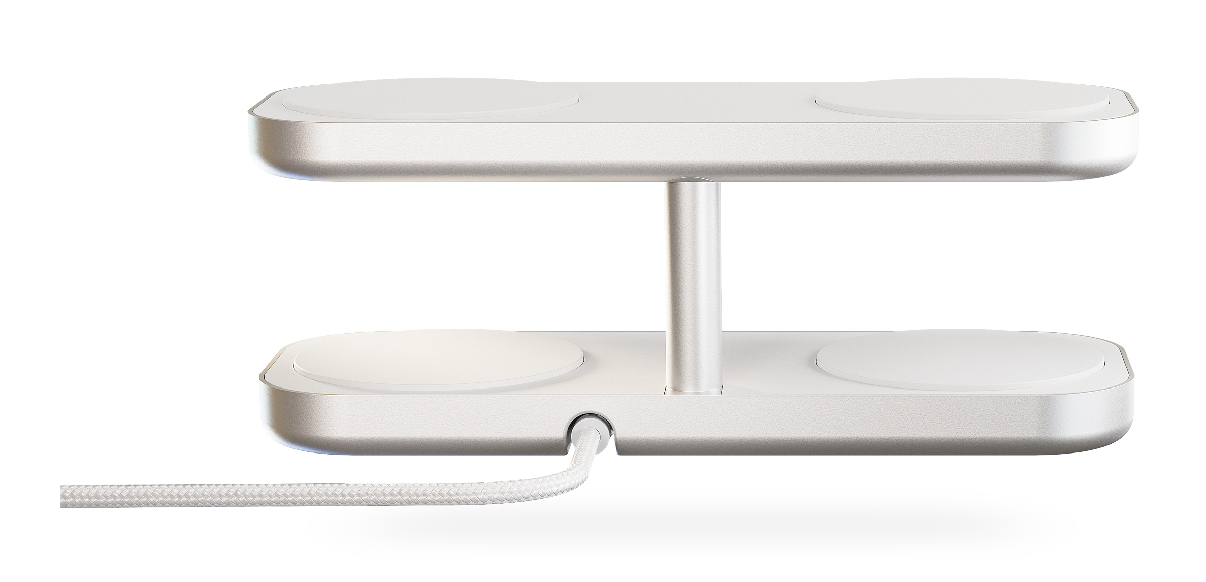 Zens Aluminium Series Quattro Wireless Charger Pro 4 4x 15W Qi2 mit 65W Netzteil Weiß