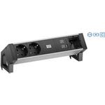 BACHMANN 937304 DESK2 ALU BLACK 2xfach 1xCM 1xUSB A&C22W (937304)