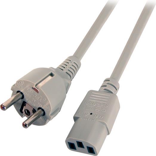 EFB-Elektronik Netzleitung Schutzkontakt 180° - C13 180° grau, 5,0 m, 3 x 1,00 mm² Hersteller: EFB Elektronik (EK508.5)