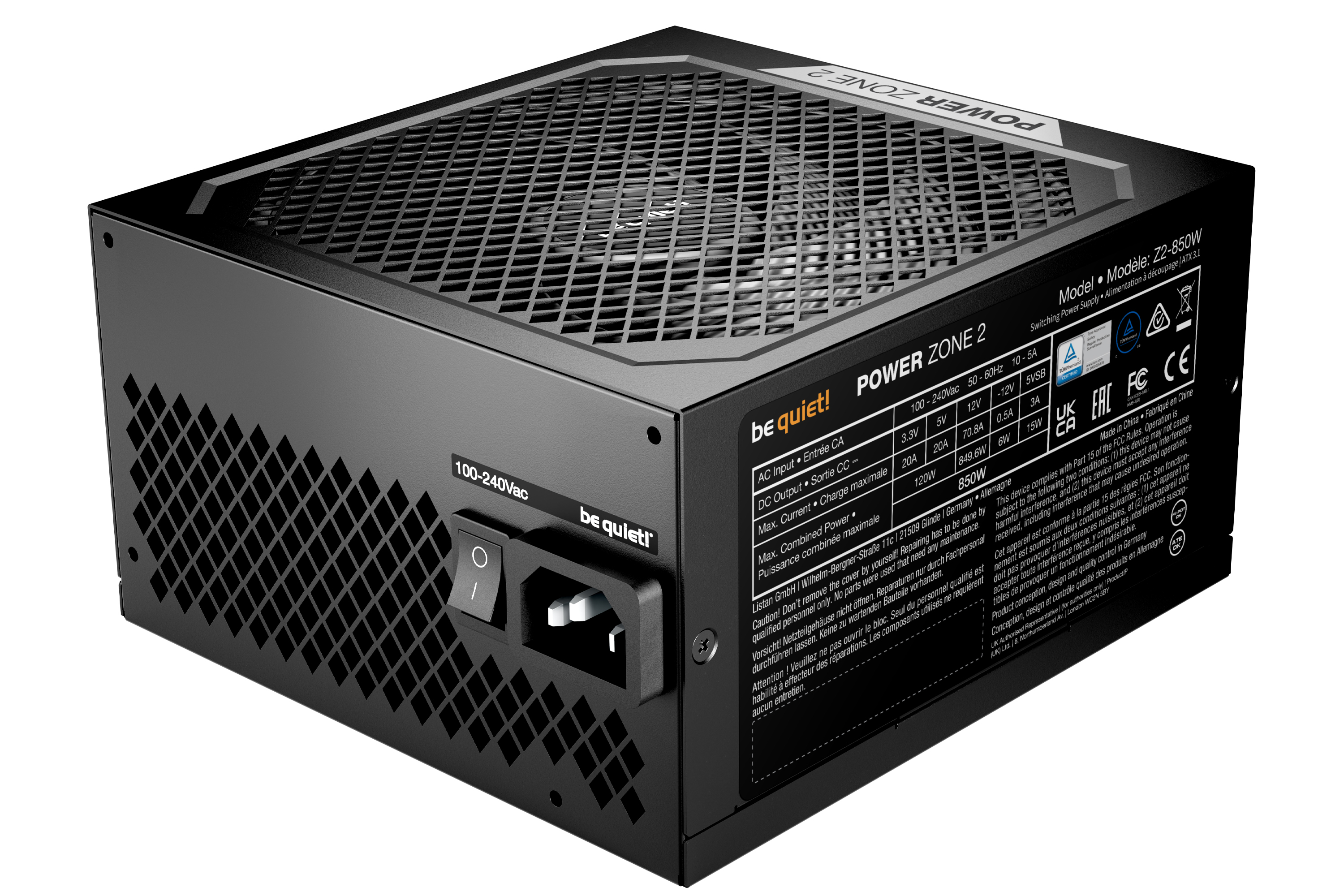 be quiet! Power Zone 2 850 W Netzteil 80 PLUS Platinum Schwarz
