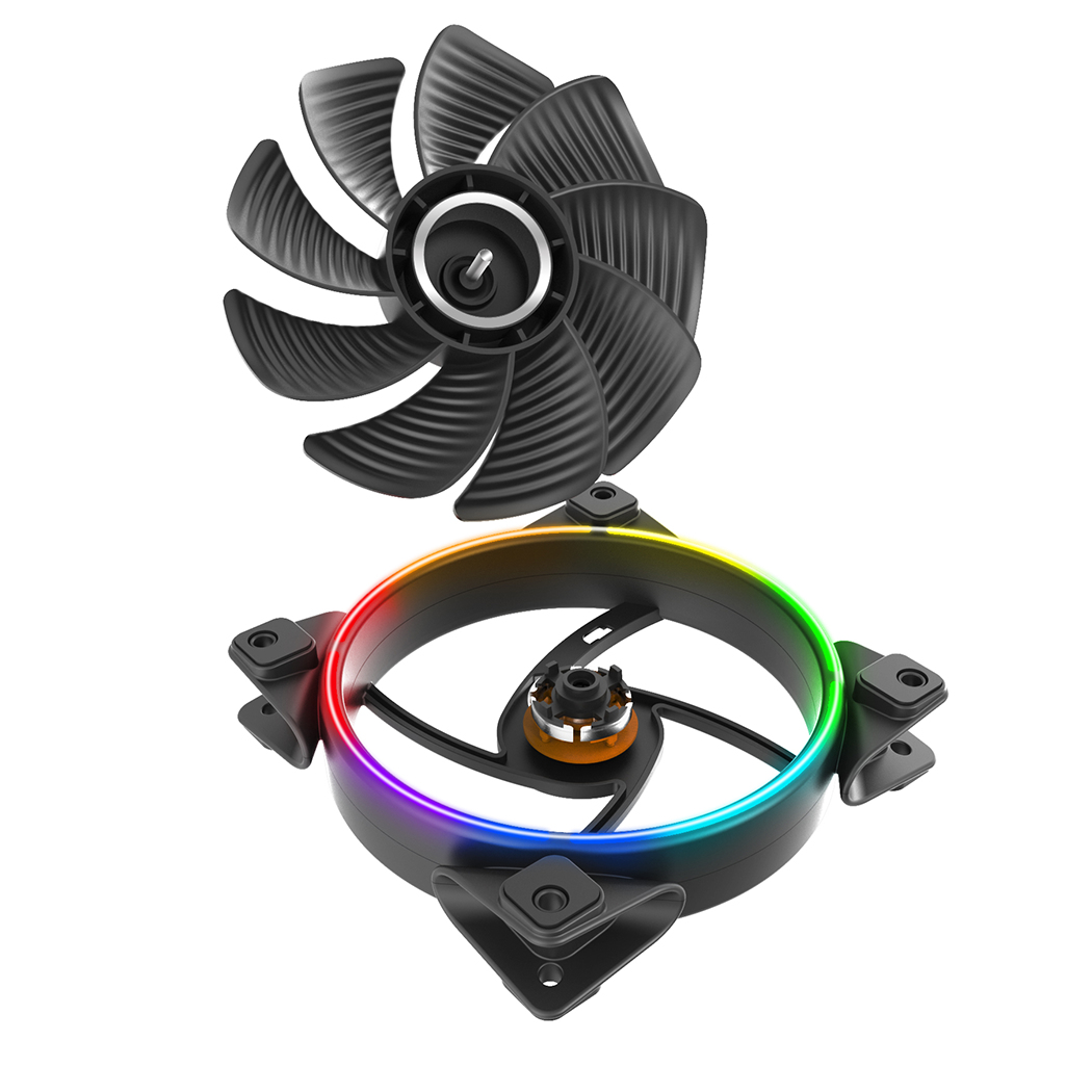 PCCOOLER CORONA-RGB 120 mm Gehäuselüfter RGB Schwarz, Mehrfarbig