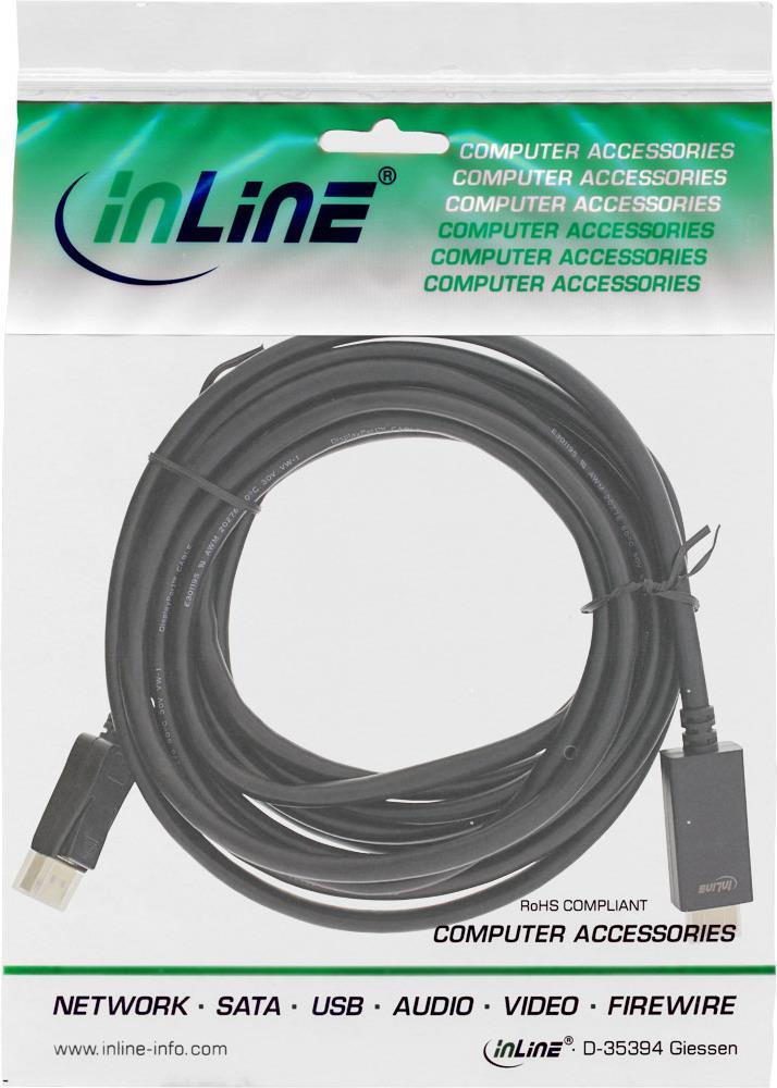 INLINE DisplayPort zu HDMI Konverter Kabel 4K/60Hz schwarz 5m