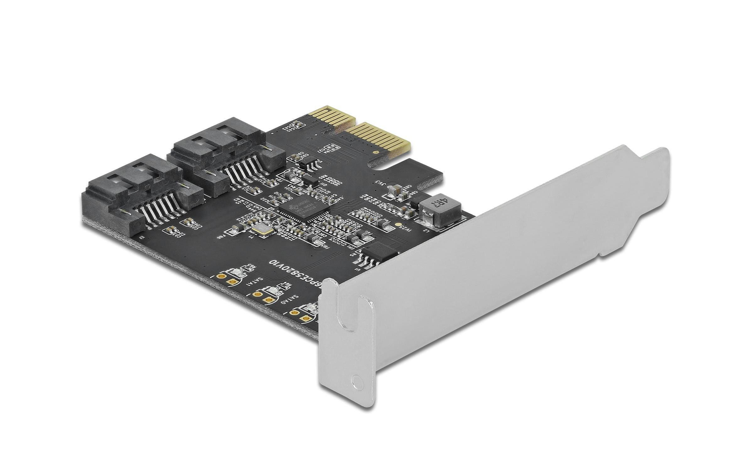 Delock 2 Port SATA PCI Express Karte Low-Profile PCIe 3.0 Schwarz