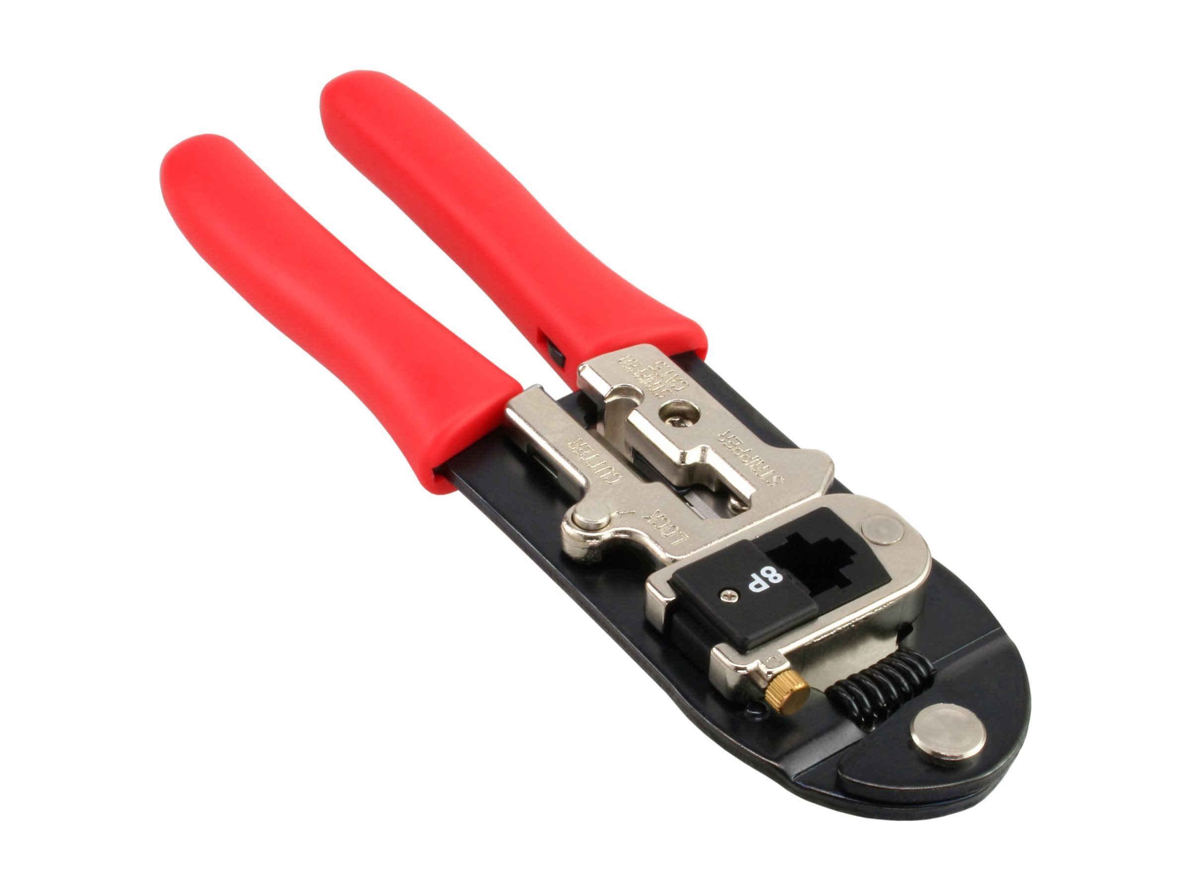 InLine Crimpzange Profi für RJ45 Stecker, Module Austauschbar, Schwarz, Rot