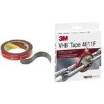 3M VHB Hochleistungsklebeband 4941P, 19 mm x 3 m, grau doppelseitig klebend, anpassungsfähig für schwierig zu - 1 Stück (4941193)