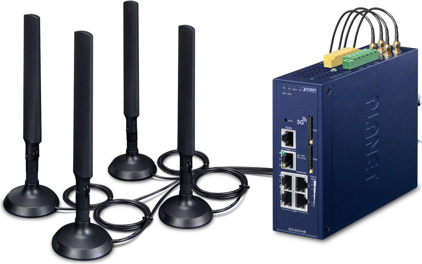 PLANET Industrial 5G NR Cellular Gateway/Controller (ICG-2515-NR)