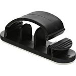 10er Pack InLine® Kabelmanager, mit Klebesockel, 2,8cm, schwarz (59970K)