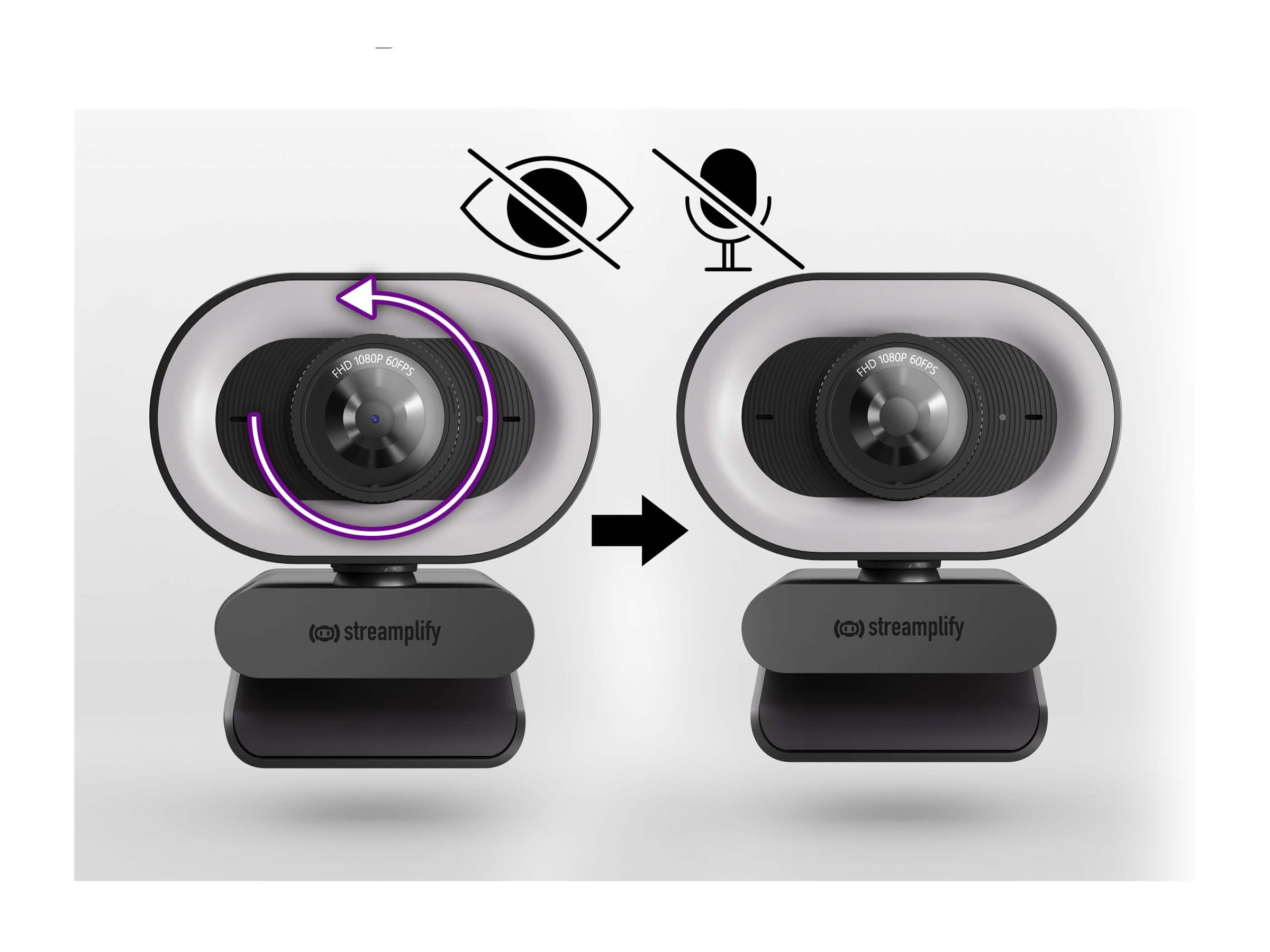 Streamplify CAM PLUS Webcam – 1080p – USB 2.0 – Schwarz