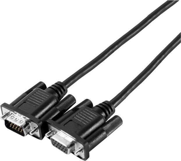 SVGA Monitorkabel "Eco", 15pol HD D-Sub St./Bu., 5,0 m, schwarz Preisgünstiges Monitorkabel für Standardanwendungen (117820)