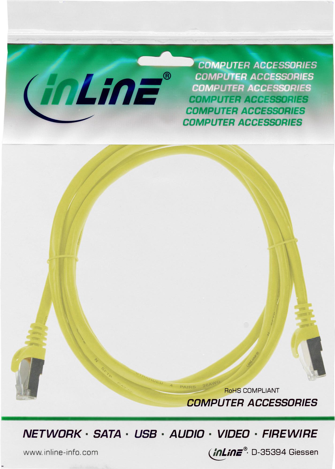 InLine® Patchkabel, F/UTP, Cat.5e, gelb, 3m 71503Y 