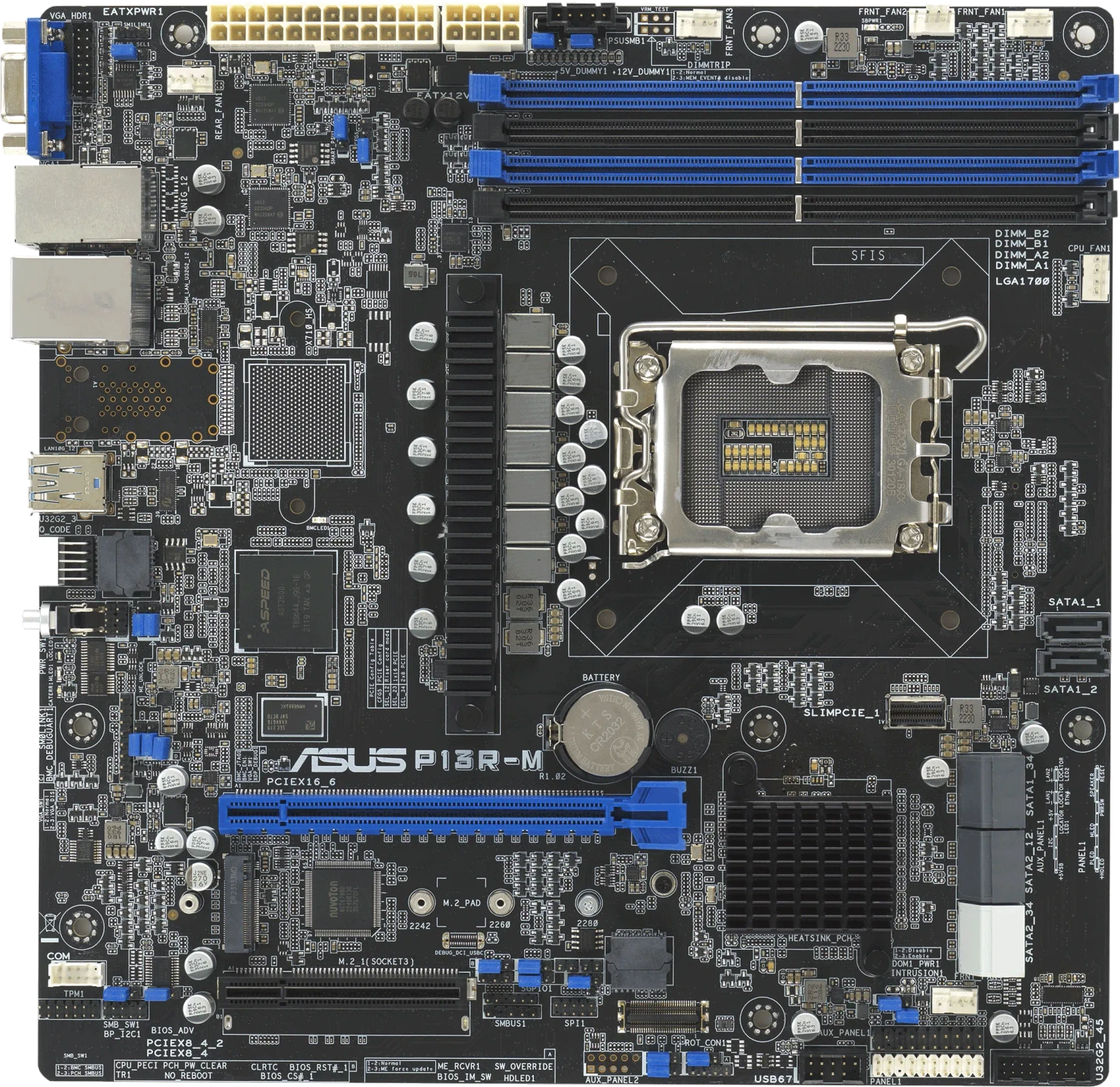 ASUS P13R-M micro-ATX Server-Mainboard LGA 1700 Intel C262 4x DDR5 ECC Dual GbE PCIe 5.0