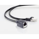 S/CONN maximum connectivity Netzwerkverlängerung-RJ45 Patchkabelverlängerung mit RohkabelCat.7 Rohkabel, S/FTP, PIMF, Halogenfrei, schwarz, 1,0m (08-62025)