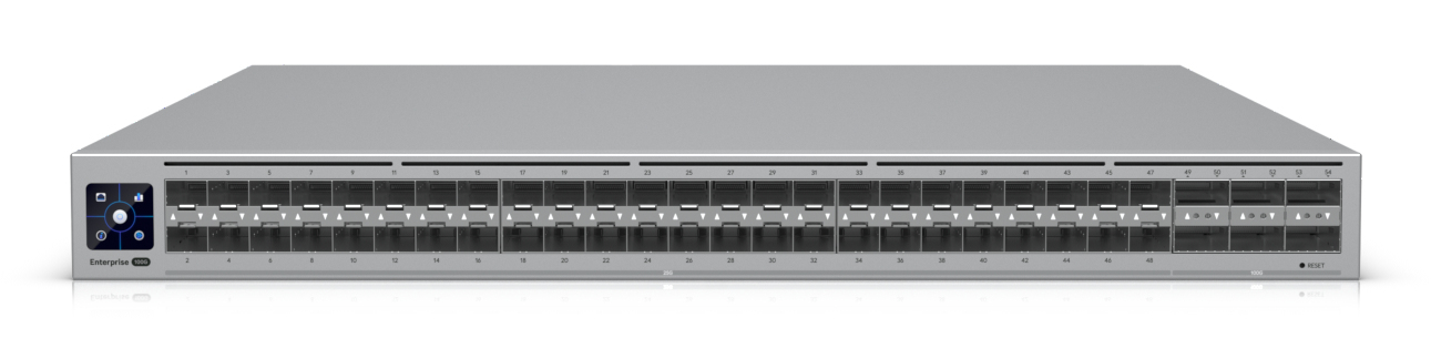 Ubiquiti UniFi Enterprise Campus Aggregation Switch 48x 25G SFP28 + 6x 100G QSFP28 Layer 3 managed Silber