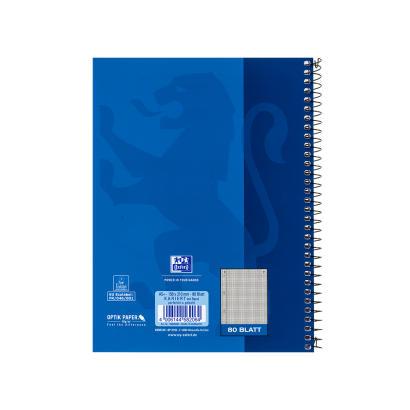 Oxford 100050393 Collegeblock A5+ kariert 80 Blatt Blau