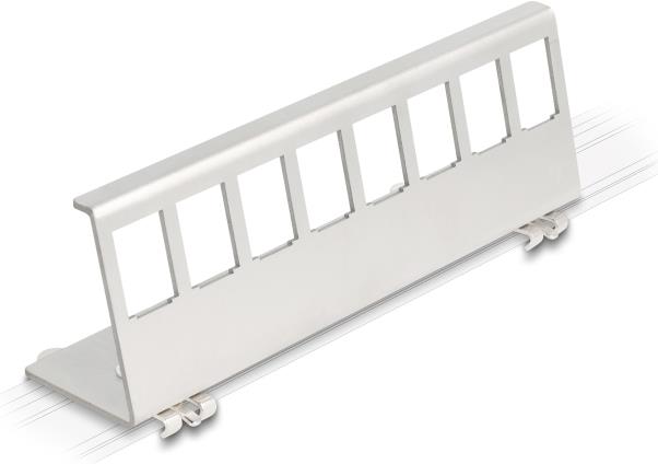 Delock Keystone Metall Halterung 8 Port für Hutschiene (90657)