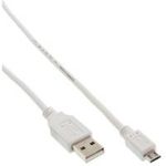 InLine® Micro-USB 2.0 Kabel, USB-A Stecker an Micro-B Stecker, weiß, 1m (31710W)