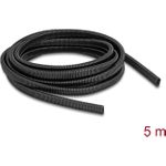 Delock Kunststoff Kabelschutzschlauch in Ovalform flexibel 13,6 x 6,3 mm - Länge 5 m schwarz (60619)