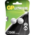 GP Batteries Knopfzelle CR 2430 Lithium CR2430 300 mAh 3 V 2 St. (0602430C2)