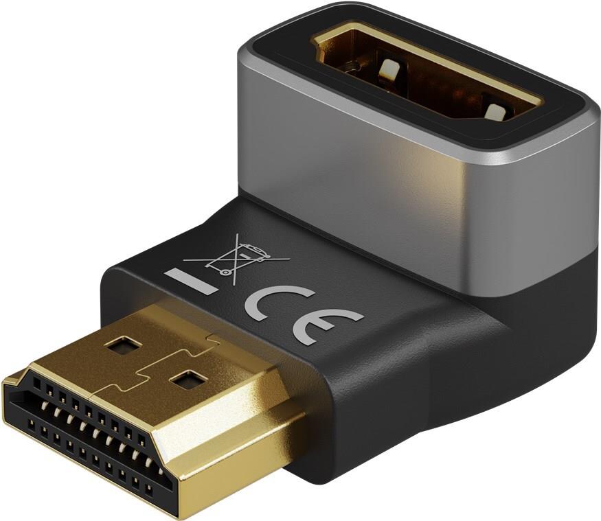 Goobay HDMI -Winkeladapter 270° vertikal 8K a 60 Hz vergoldet - -Buchse Typ A> (72011)