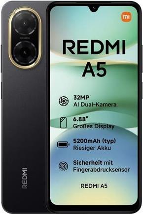 Xiaomi Redmi A5 4G Dual Sim 3GB RAM 64GB - Midnight Black (MZB0JSEEU)
