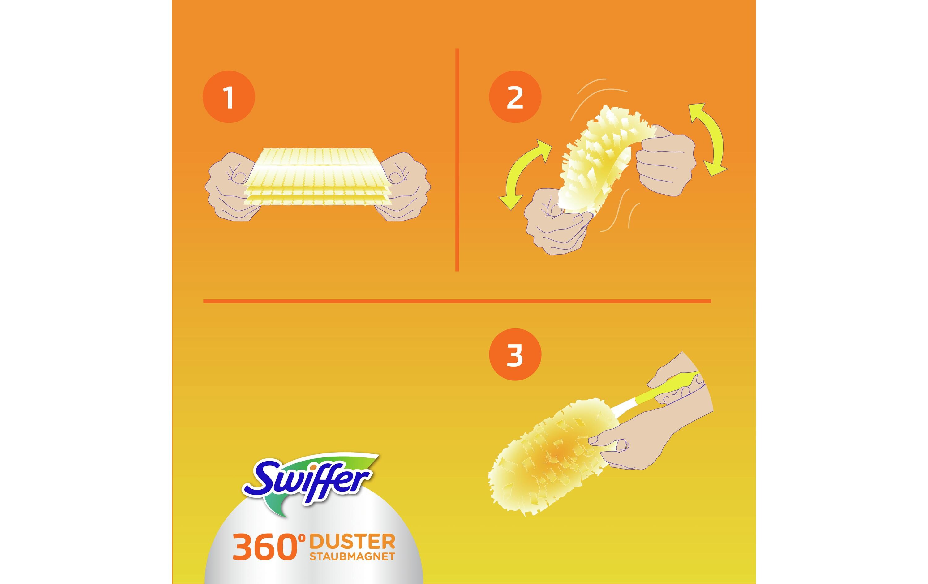 Swiffer Staubmagnet 360° Ersatztücher Nachfüllpack, Gelb