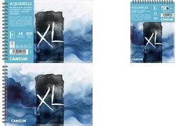 CANSON Skizzen- und Studienbuch XL AQUARELLE Waves, DIN A5 30 Blatt, 300 g/qm, 148 x 210 mm, Block mit Kopfspirale, - 1 Stück (C507803001)