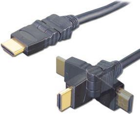 e+p HDWD 3. Kabellänge: 2 m, Anschluss 1: HDMI Type A (Standard), Steckverbinder 1 Geschlecht: Männlich, Anschluss 2: HDMI Type A (Standard), Steckverbinder 2 Geschlecht: Männlich, Beschichtung Verbindungsanschlüsse: Gold, Produktfarbe: Schwarz (HDWD3)