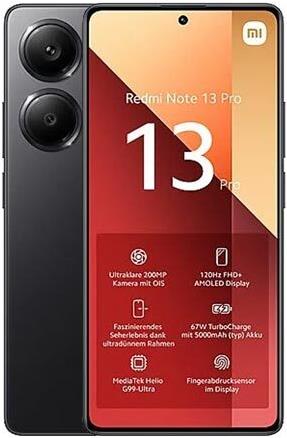 Xiaomi Redmi Note 13 Pro 16,9 cm (6.67") Dual-SIM Android 13 4G USB Typ-C 8 GB 256 GB 5000 mAh Schwarz (MZB0FWWEU)