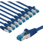 Goobay CAT 6A Patchkabel S/FTP PiMF 5 m blau 10er-Set - Kupferleiter CU (67536)