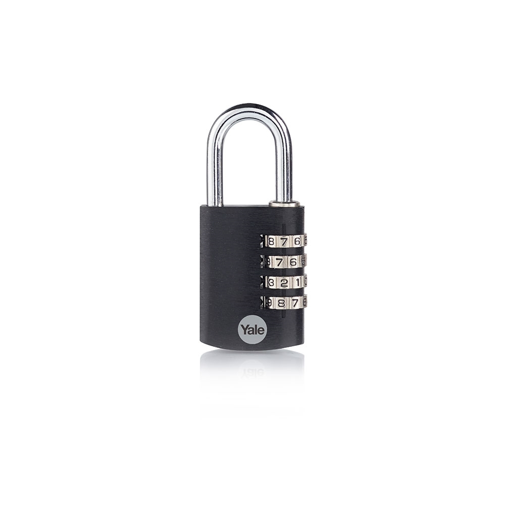 Yale YE3CB/38/131/1/BK Vorhängeschloss Aluminium Zahlenschloss Schwarz