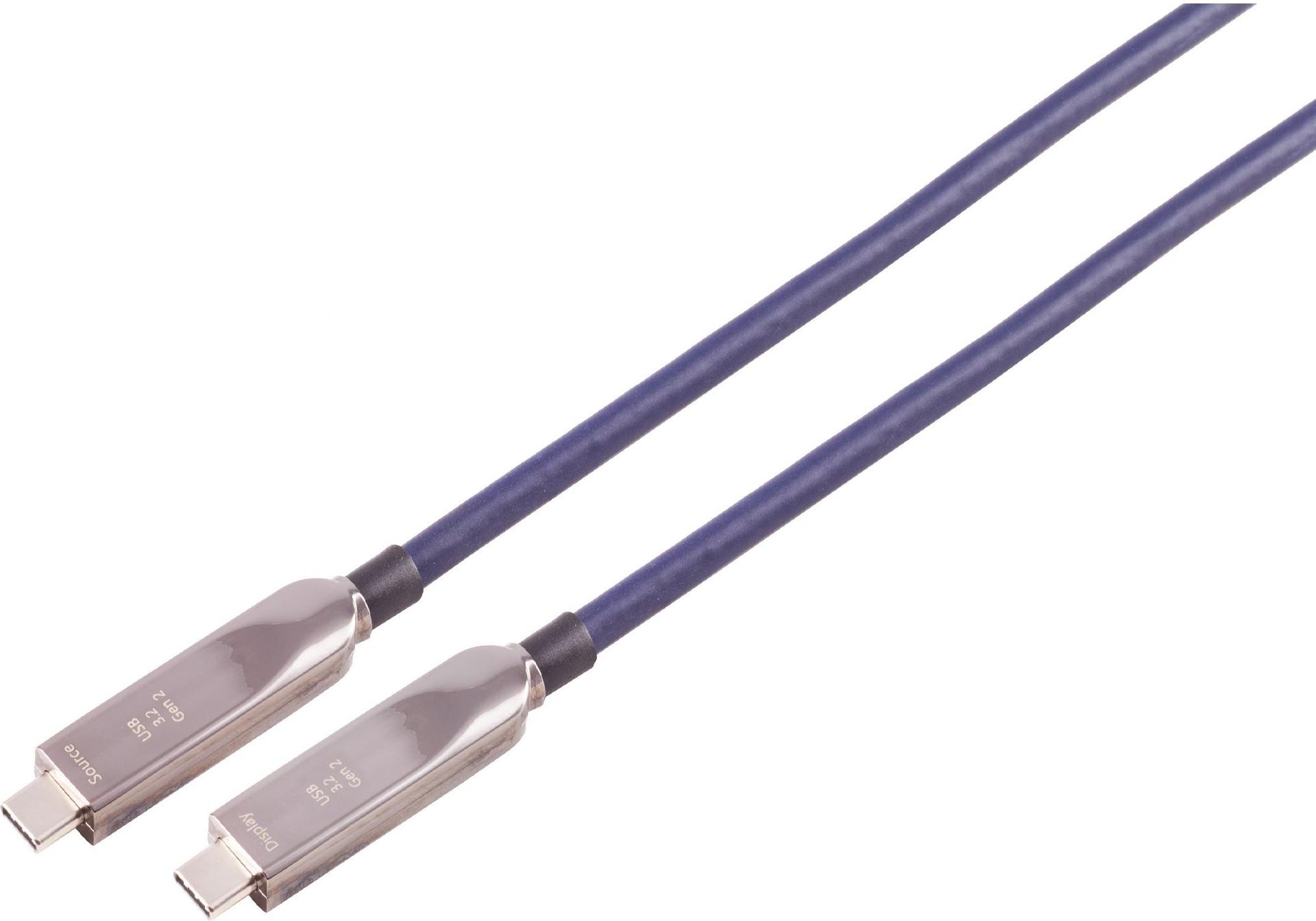 S/CONN maximum connectivity USB Anschlusskabel, USB-C Hybridkabel, 3.2, 8K, 10G, 60W, TPU, 15m (30-44081)