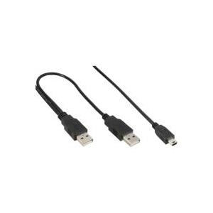 InLine USB Anschlusskabel 2xA/S - B mini 5pol/S 1,0m (33107X)