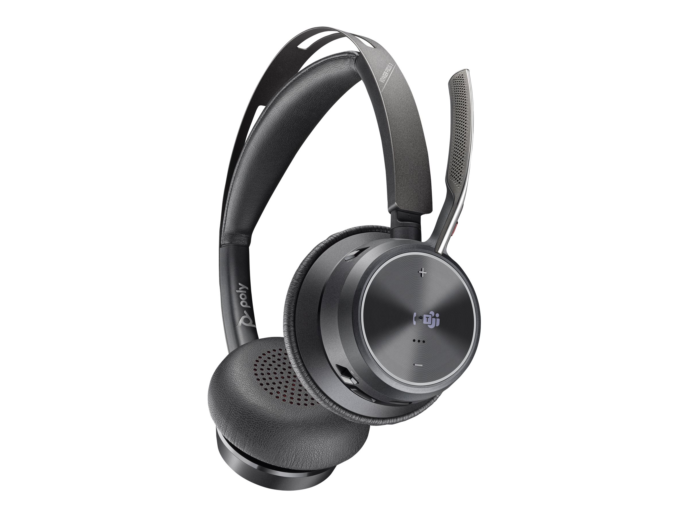 HP Poly Voyager Focus 2 On-Ear Headset mit ANC und Ladestation, Schwarz