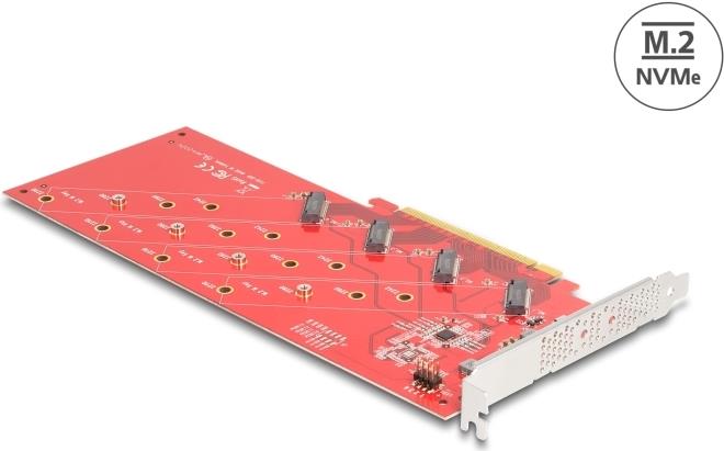 Delock PCI Express x16 Karte zu 4 x intern NVMe M.2 Key M 110 mm (90617)