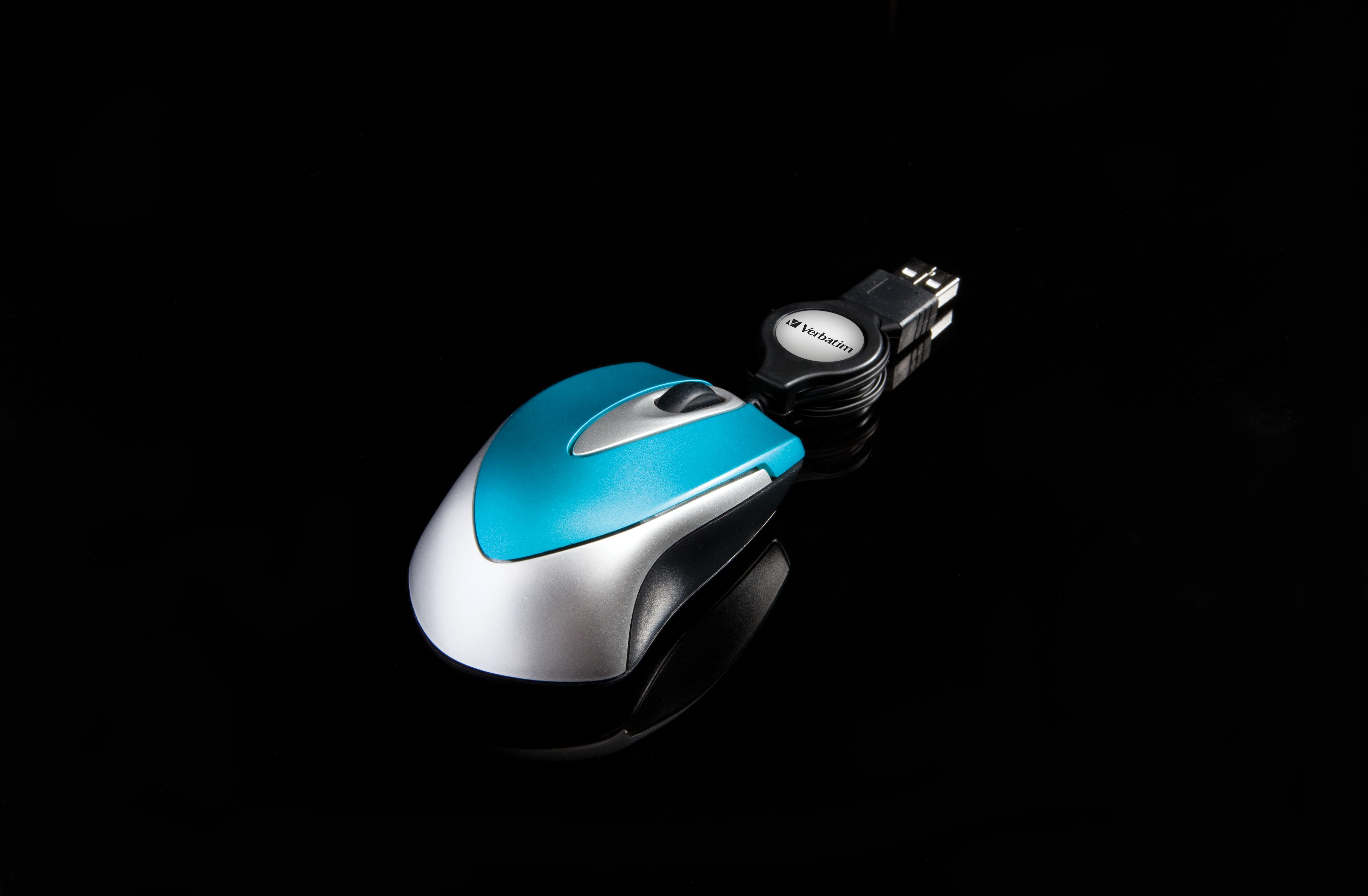 Verbatim Go Mini Optical Travel Mouse USB Maus Caribbean Blue, Silber