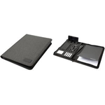 Alassio Schreibmappe RPET, A4, recyceltes PET, anthrazit mit Einteck- & Dokumentenfach, flexible Multifunktions - 1 Stück (46220)