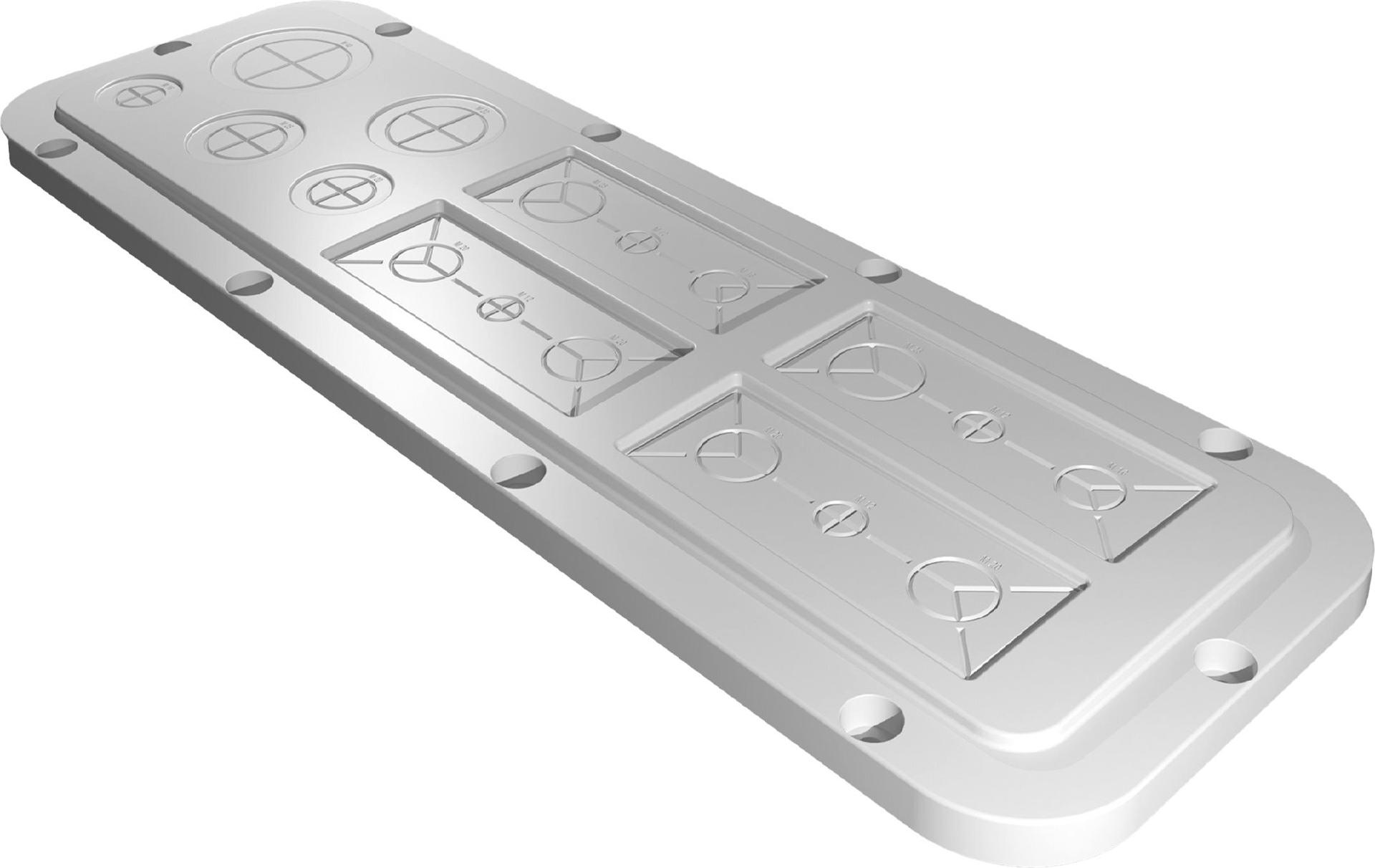 Kunststoff-Flanschplatte AX modular vorgeprägt Gr. 3 447x149mm (2563200)