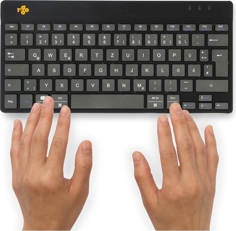 R-Go Ergonomische Tastatur Compact Break Bluetooth QWERTZ Deutsch Schwarz