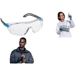 uvex Bügelbrille i-lite, Scheibentönung: klar Schutzbrille, Bügelfarbe: anthrazit/blau, Material: PC, - 1 Stück (9143265)