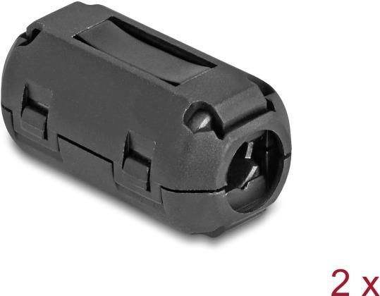 Delock Ferritkern / Ferritring für Rundkabel 9 mm 2 Stück schwarz (80946)