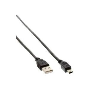 InLine® USB 2.0 Mini-Kabel, Stecker A an Mini-B Stecker (5pol.), schwarz, 2m (33107)