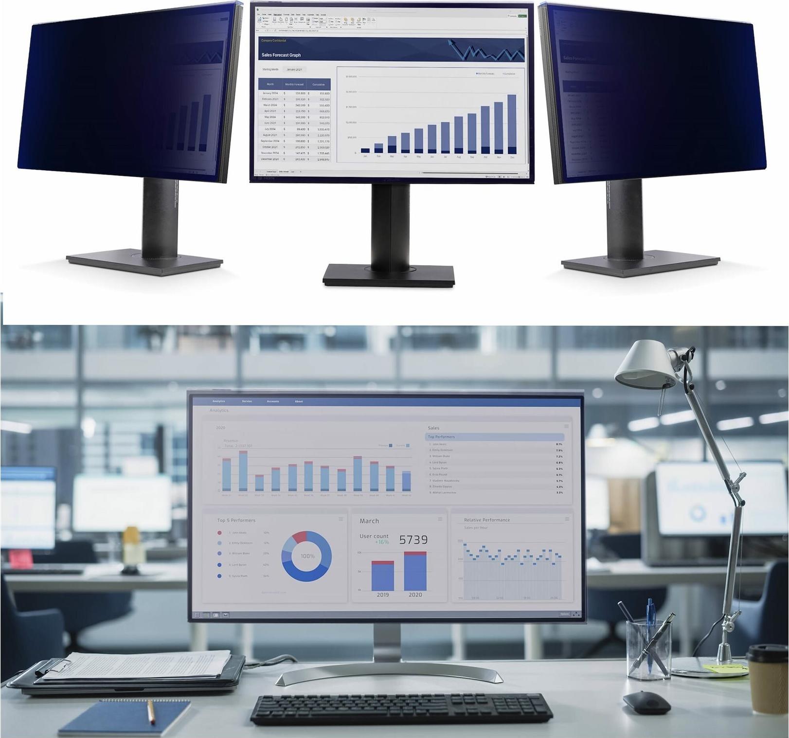 STARTECH.COM Privacy Filter fur 54,61cm 21,5Zoll 16:9monitor Aufhängung Acryl Blaulicht-Blickschutzfilter TAA-konform (2169A-PRIVACY-SCREEN)