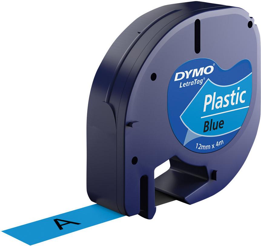 DYMO LetraTag S0721650 Etikettenband 12 mm x 4 m Schwarz auf Blau